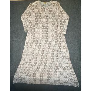 Roberta Roller Rabbit Maxi Tunic Dress 3/4 Sleeves Size M EUC